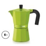 Cafetera moka italiana aluminio vitro noir 6 pocillos