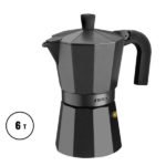 Cafetera moka italiana aluminio vitro noir 6 pocillos - Imagen 4
