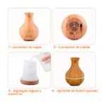 Humidicador con forma de florero 120ml simil madera USB - Imagen 5