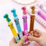 Lapicera retractil multicolor 10 colores Kawaii - Imagen 2