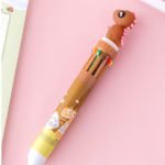 Lapicera retractil multicolor 10 colores Kawaii - Imagen 4