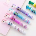 Lapicera retractil multicolor 10 colores Kawaii - Imagen 9