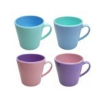 Taza bicolor plastico duro color pastel