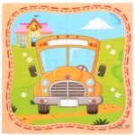 Rompecabezas de madera infantil autobus