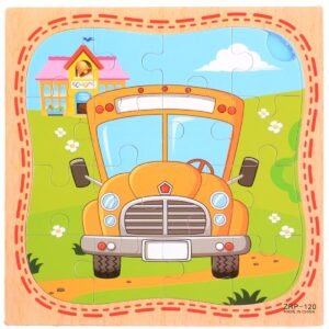 Rompecabezas de madera infantil autobus