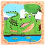 Rompecabezas de madera infantil cocodrilo