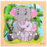 Rompecabezas de madera infantil elefante