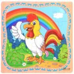 Rompecabezas de madera infantil gallina