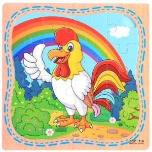 Rompecabezas de madera infantil gallina