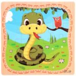 Rompecabezas de madera infantil serpiente
