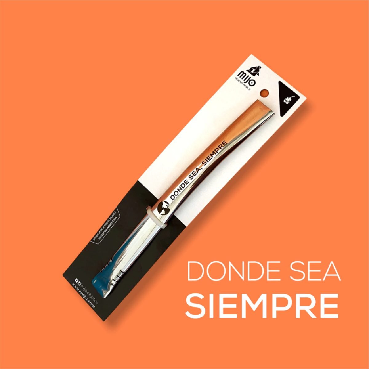 siempre.- Bombilla chata de acero inoxidable Mijo donde sea siempre - Imagen 1