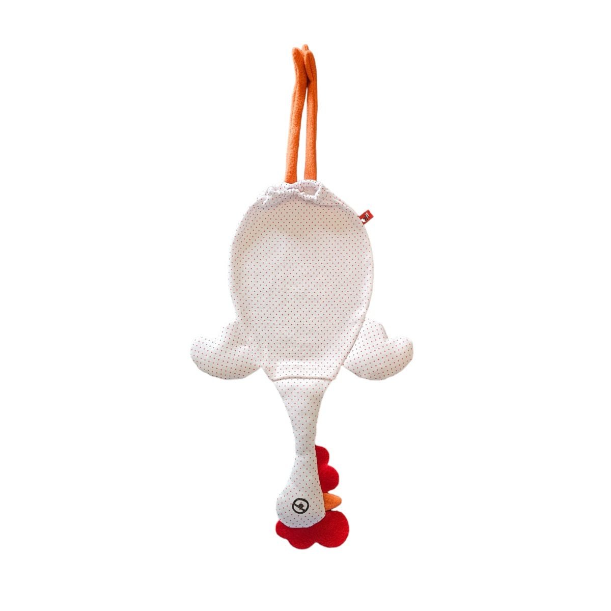 00014LUNROJ dispenser de bolsas gallina etelvina blanca con lunares mayorista