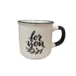 Taza retro ceramica con frase "For you"