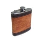 Petaca forrada cuerina bebidas whisky - Imagen 2