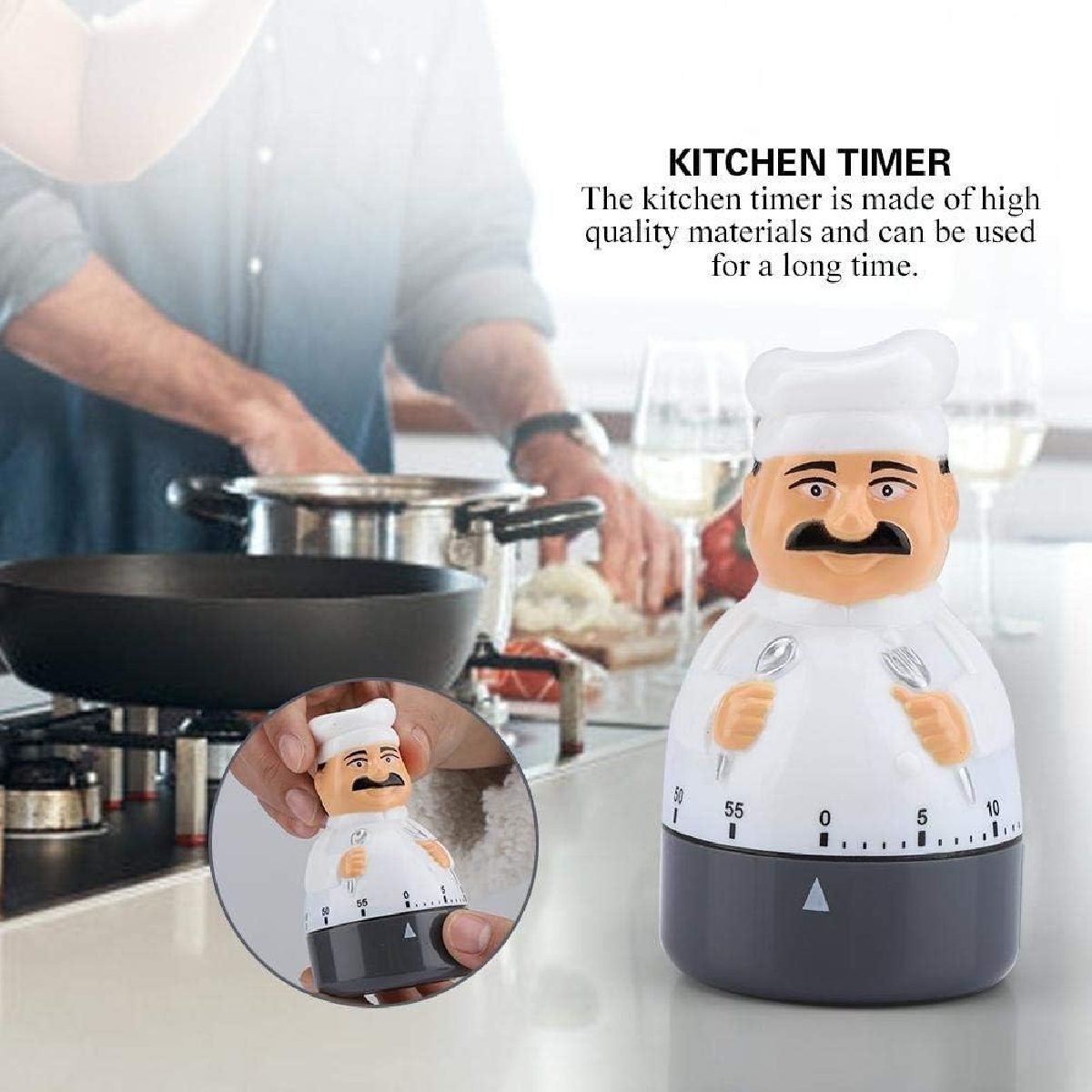 04274COC Timer de cocina alarma minutero 1 hora Cocinero - Imagen 1