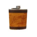 Petaca forrada cuerina bebidas whisky - Imagen 3