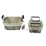 Set canasto de tela rectangular x2 estructura de alambre