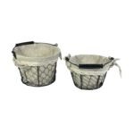 Set canasto de tela redondo X2 metal