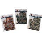 Set guante y posa pava redonda mandalas