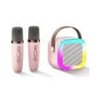 Parlante karaoke con 2 microfonos inalambricos recargable Bluetooth led - Imagen 3