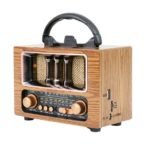 Radio parlante retro vintage AM /FM bluetooth pila soporte celular - Imagen 4