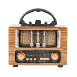 Radio parlante retro vintage AM /FM bluetooth pila soporte celular