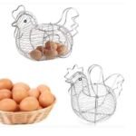Gallina porta huevos organizadora cromada