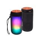 Parlante bluetooth portatil cilindrico luminoso