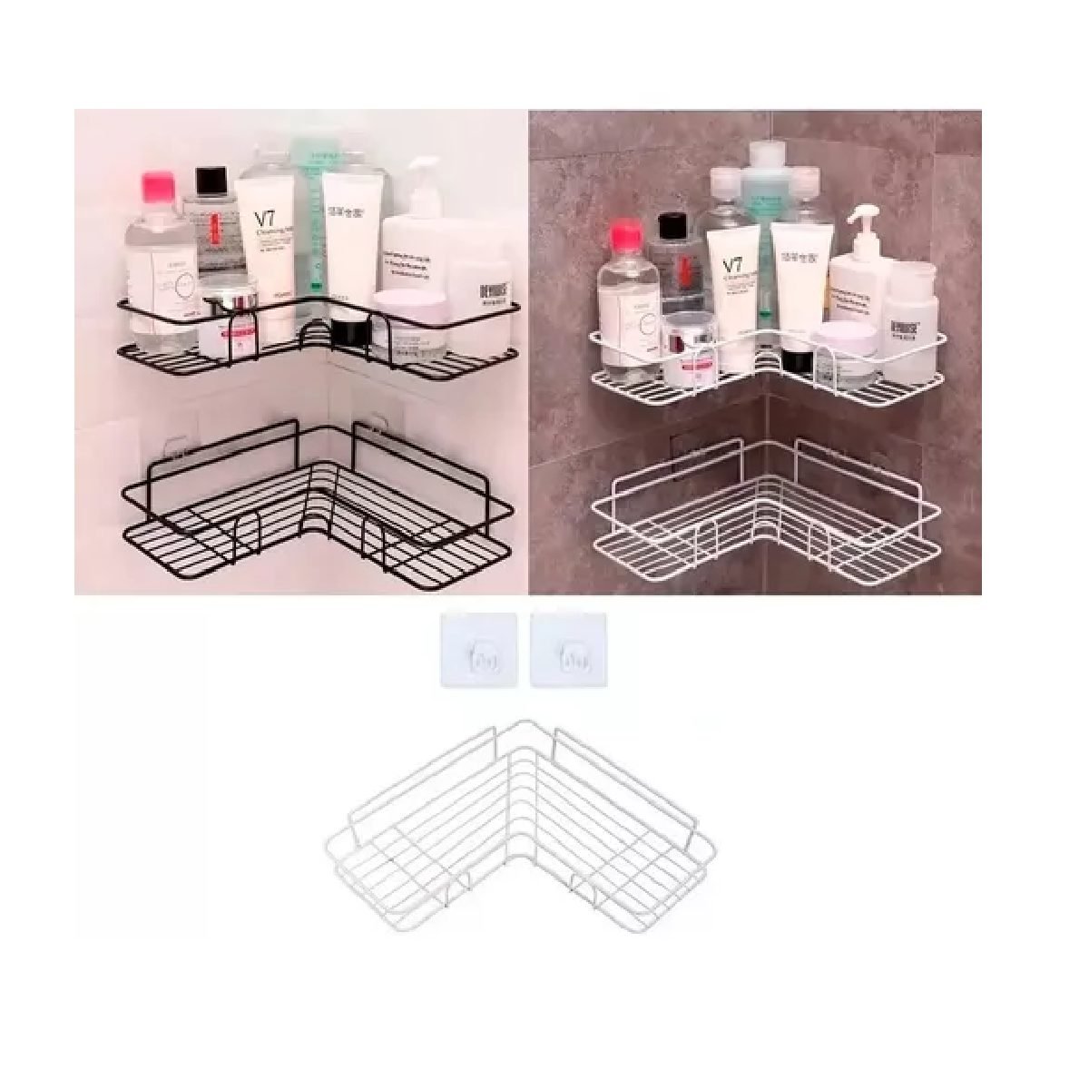 11 Esquinero estante organizador adhesivo cocina baño - Imagen 1