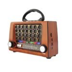 Radio portatil retro vintage bluetooth am/fm símil madera - Imagen 3