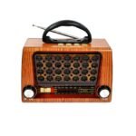 Radio portatil retro vintage bluetooth am/fm símil madera