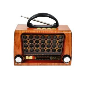 Radio portatil retro vintage bluetooth am/fm símil madera