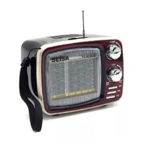 Radio portatil retro vintage forma de TV bluetooth am/fm usb recargable