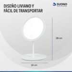 Espejo maquillaje luz led touch usb regulable - Imagen 5