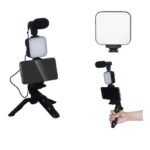 Kit streaming luz led iluminador cámara celular micrófono