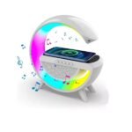 Parlante portatil bluetooth con base inalambrica iluminación led RGB