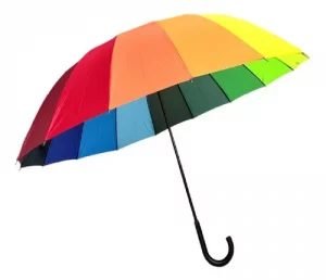 Paraguas multicolor 16 varillas funda plastica telescopica - Imagen 3
