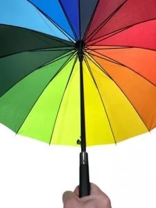 Paraguas multicolor 16 varillas funda plastica telescopica - Imagen 5