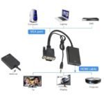 Adaptador conversor VGA macho a HDMI hembra