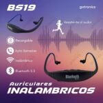 Reproductor auriculares con bluetooth Fm ranura sd negro - Imagen 7