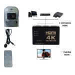 Adaptador Hdmi multiplicador de 3 puertos Hdmi 4k Ultra Hd