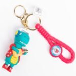 Llavero dinosaurio skate y guitarra correa de goma - Imagen 11