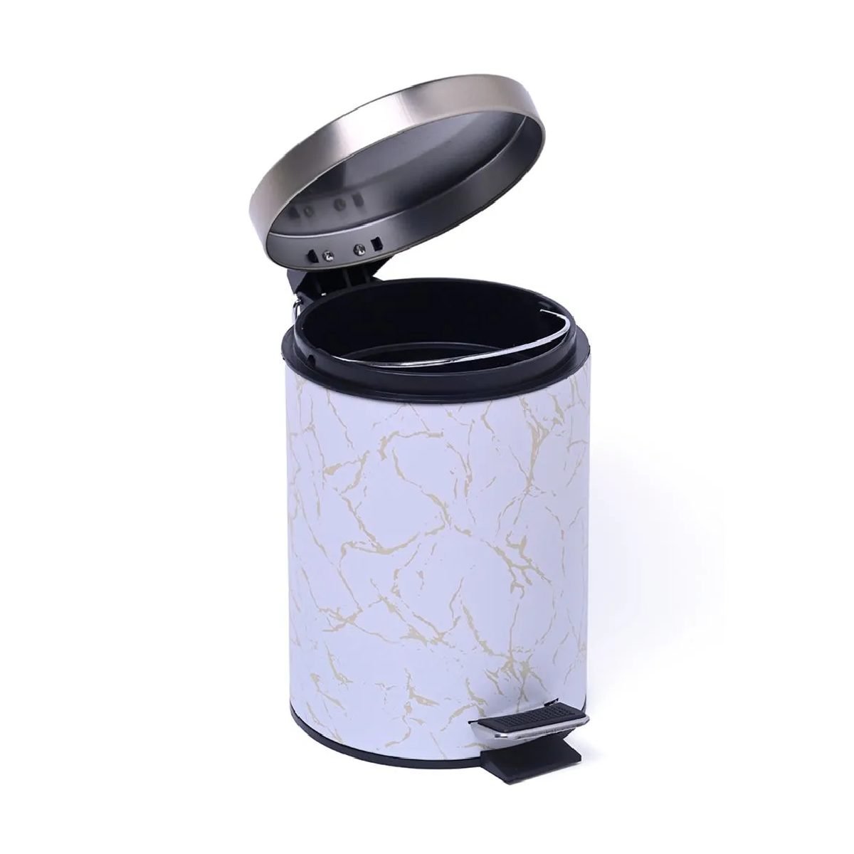 01712PERBLA Tacho de basura a pedal perla blanca - Imagen 1