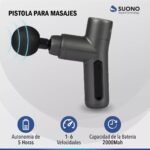 Masajeador pistola portable Suono recargable Snmc-1002