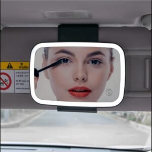 Espejo maquillaje auto tactil luces led parasol retractil