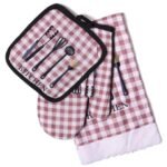 Set de cocina repasador + manopla + agarradera modelo cubiertos rojo - Imagen 2