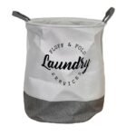 Canasto ropa sucia cesto tela Laundry blanco - Imagen 3