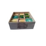 Caja de té madera organizador porta saquitos decorativo X9