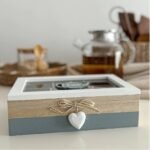 Caja de te madera grande corazon - Imagen 3