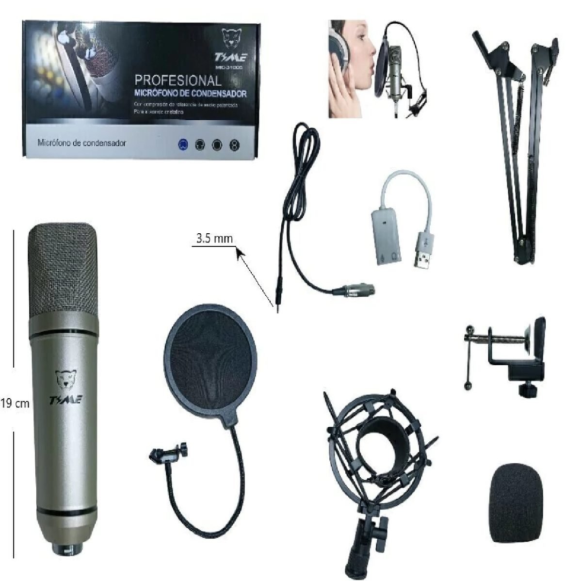 06254 Kit completo microfono profesional condensador - Imagen 1